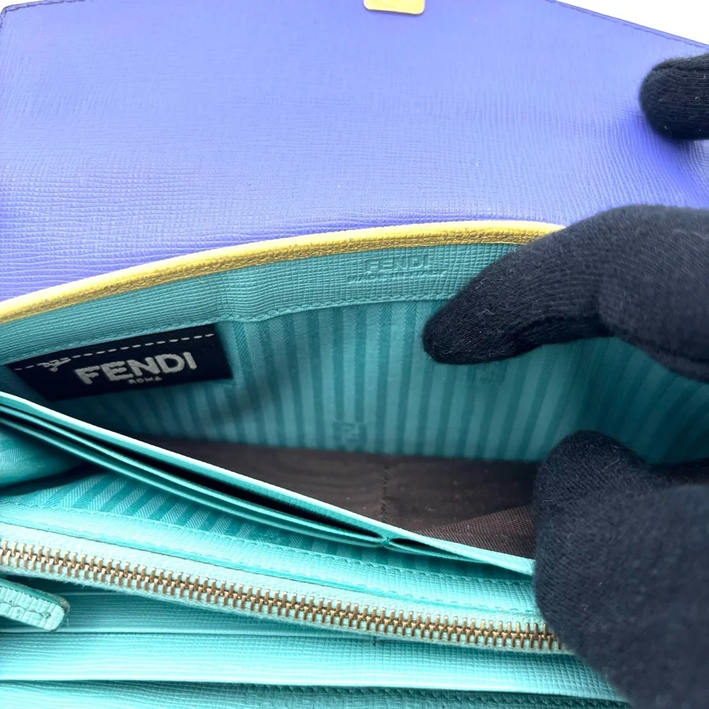 Fendi Blue and Yellow Women's Wallet - Picture 8 of 9